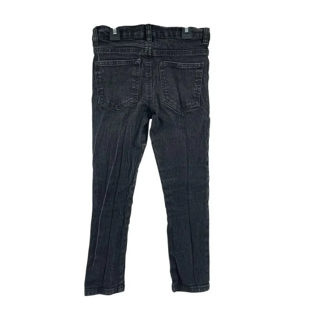 Quad Seven Boys Moto Jeans Size 6 Distressed Biker Faded Black Streetwear Denim